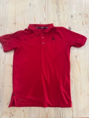 Jordan Red Polo with Black Jumpman